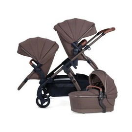 Silver Cross - Wave 3 Complete Stroller (Seat, Bassinet, & Tandem Seat), Caramel