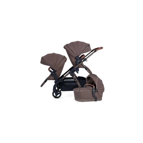 Silver Cross - Wave 3 Complete Stroller (Seat, Bassinet, & Tandem Seat), Caramel