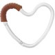 Kidco - BUGGY HEART HOOK by BUGGYGEAR, Silver Aluminum/Brown Leather