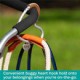 Kidco - BUGGY HEART HOOK by BUGGYGEAR, Silver Aluminum/Brown Leather