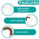 Kidco - BUGGY HEART HOOK by BUGGYGEAR, Silver Aluminum/Brown Leather