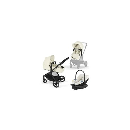 Cybex - Cochecito Eos Seashell Beige Estructura Negra Y Aton G