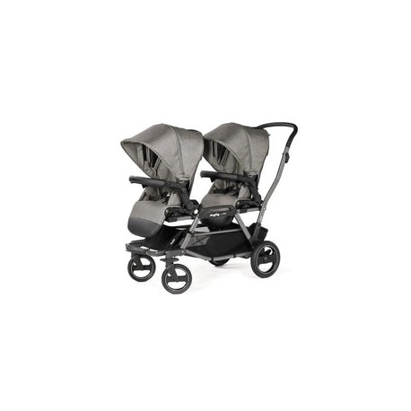 Peg Perego - Cochecito doble Duette Piroet con asientos y chasis incluidos, gris ciudad