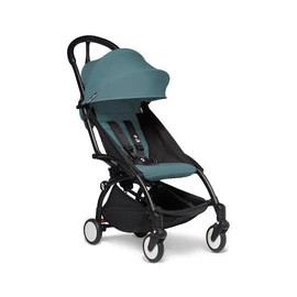 Cochecito Stokke Yoyo2 y paquete Color Pack 6M+, marco negro/paquete aguamarina